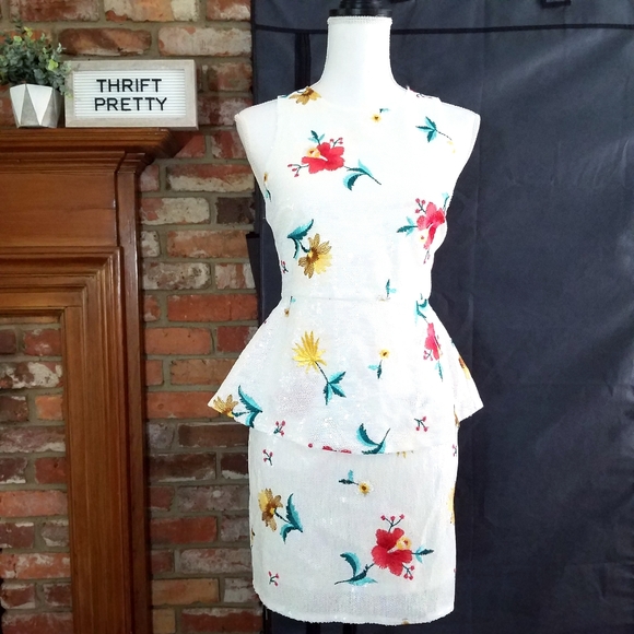 Endless Rose Dresses & Skirts - Endless Rose Floral Sequin Peplum Top & Mini Skirt